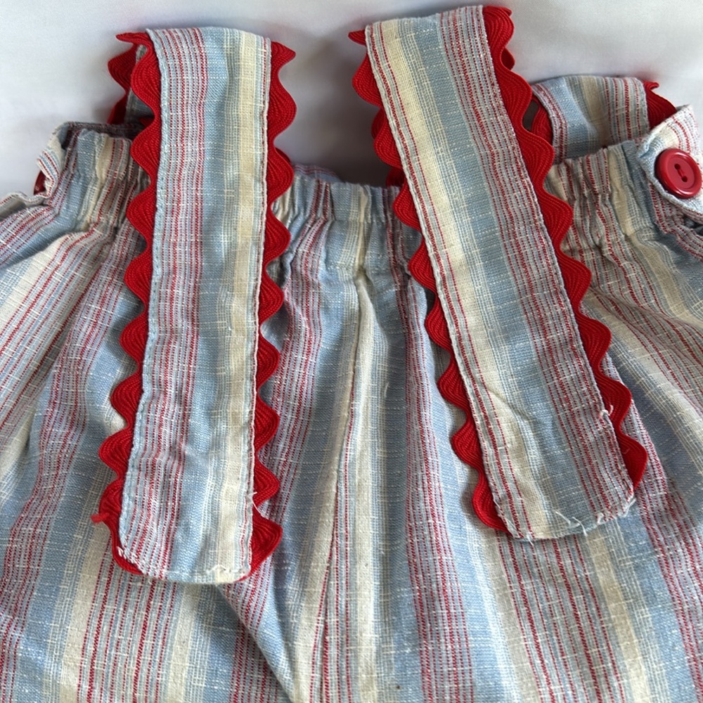 VINTAGE NWOT NECK & NECK JUNIOR UNISEX OVERALLS STRIPPED WITH RED DETAIL 4T - Picture 9 of 12